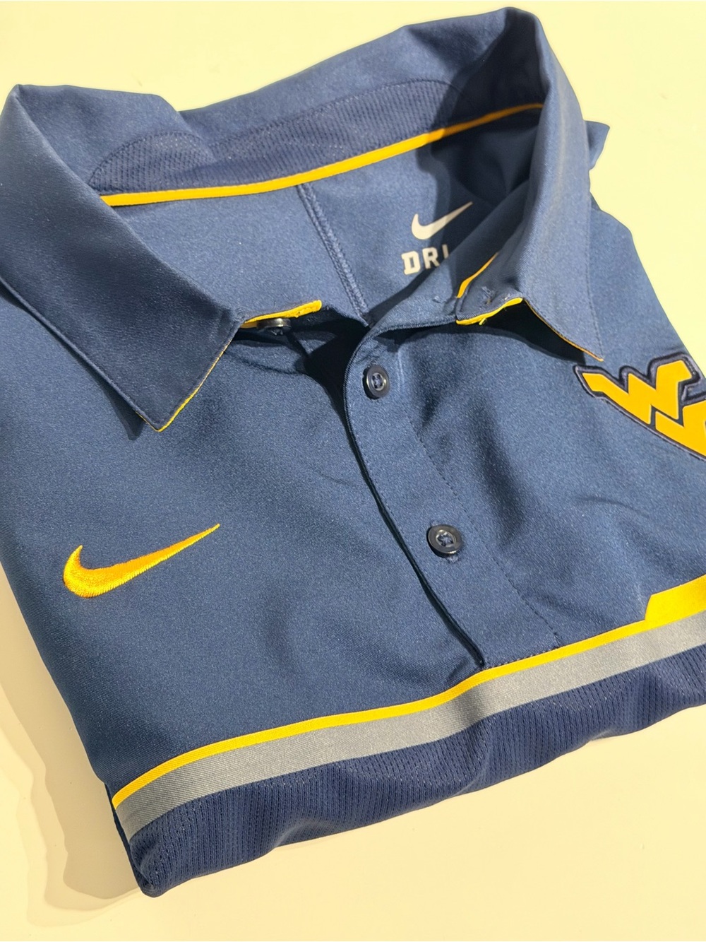 Nike Navy & Gold West Virginia Dri-FIT Polo